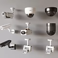 Modern Surveillance Camera Monitoring Equipment Infrared Camera Security Monitoring Probe 3d model