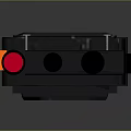 Black Walkie Talkie Electronic Device Featuring Red Antenna And Control Buttons