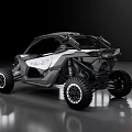 Can Am UTV Black And White Open Cabin With Large Off Road Tires