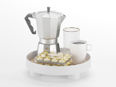 Coffee Tray Chocolate ferrero Water Cup Coffee Cup Coffee Pot Moka Pot Glass Cup Glass Snack Jar 3d model