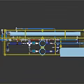 Industrial Equipment System With Pipes Valves Pumps And Control Cabinet Frame