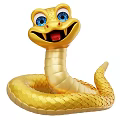 Colorful Reptile Toy Snakes Red And Yellow With Cartoon Eyes And Playful Design