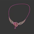 Elegant Steampunk Necklace With Wing Design And Gear Pendant On Golden Chain