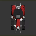 Red Case IH Tractor With Large Wheels And Black Red Exterior Design