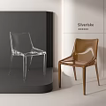 Silverlake Modern Transparent And Brown Dining Chairs For Interior Display Design 3d model