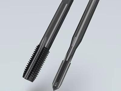 Black Coated HSS Thread Taps As Essential Hardware Tools For Metalworking 3d model