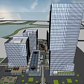 Modern Office Building Office Building Micro-signal 3d model