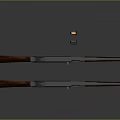 Vintage Weapons With Wooden Stocks And Metal Barrels On Black Stand