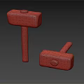 Vintage Metal Head Hammers With Wooden Handles As Essential Hardware Tools