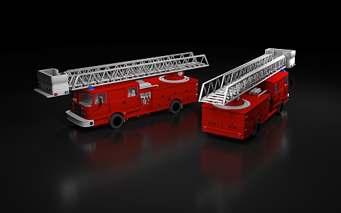 Fire truck American fire truck European fire truck train fire 119 ladder climbing heavy fire truck fire truck toy car scene 3d model