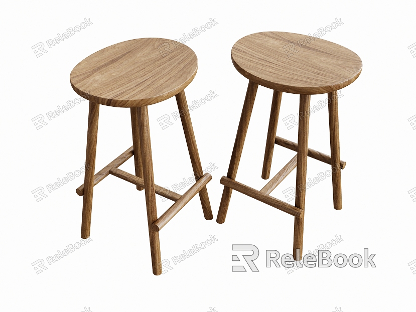 Quiet Style Bar Chair Bar Stool Log Bar Chair model