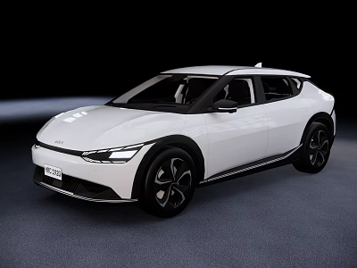 White Modern Electric SUV Car With Sleek Lines And Black Alloy Wheels 3d model