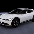 White Modern Electric SUV Car With Sleek Lines And Black Alloy Wheels