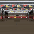 Modern Indoor Sports Fitness Facility With Basketball Court And Running Track