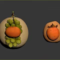 Fresh Colorful Fruit Variety Display With Honeydew Grapes Pomegranates Oranges And Apples