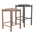 Modern Side Tables With Round Wooden And Metal Tabletops And Slim Legs