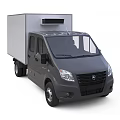 Gray Refrigerated Cargo Van With Roof Mounted Cooling Unit For Transportation