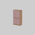 Modern Pink Wardrobe Design With Wooden Frame And Double Door Handles