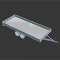 Flatbed Trailer With Metal Construction Flat Surface And Dual Wheels Hitch Design 3d model