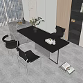 Modern Bar Counter Interior With Black Countertop Black Chairs Shelves Vase And Natural Light