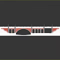 Detailed Stone Arch Bridge Structure With Arch Supports Stone Piers Roadway And Lamp Posts