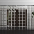 Glass brick porch partition 3d model