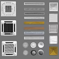 Various Air Conditioner Fan Designs With Different Grilles Panels And Style Options