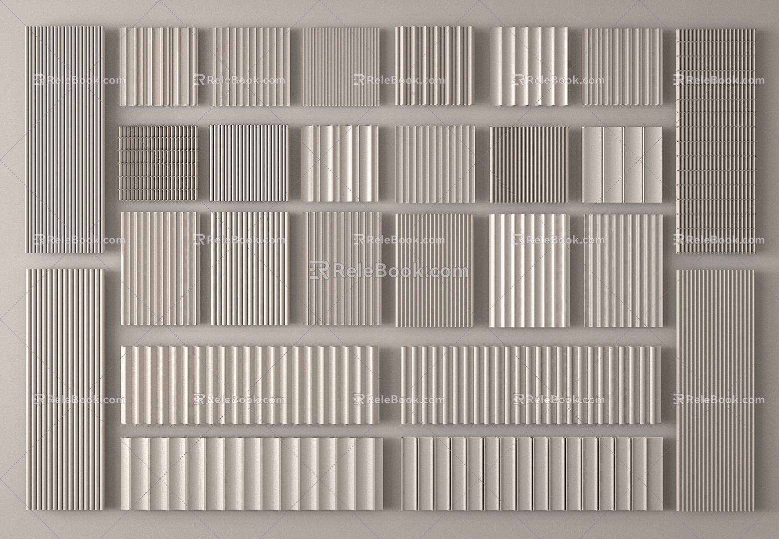 Modern wall board Great wall board Grille board Background wall wave board 3d model