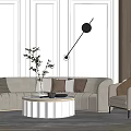 Modern sofa coffee table combination 3d model