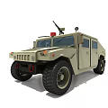 Military Style Utility Vehicle With Large Tires And Roof Equipment