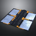 Modular Floor Tiles With Gray Black Panels And Orange Connectors Design