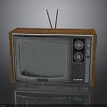 Vintage Electronic Appliance Retro Television With Wooden Case Antenna And Knobs