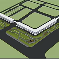 Modern Park Pocket Park Square Folding Line Park Corner Green Space 3d model