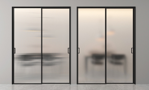 Modern sliding door glass sliding door 3d model