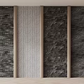 Modern Background Wall Design With Various Natural Stone Textures And Panel Styles 3d model