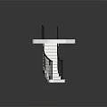 Modern Interior Staircase Design With White Steps Black Railings And Wooden Flooring