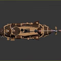 Vintage Retro Submarine Model With Decorative Flag Chain And Craft Details Design