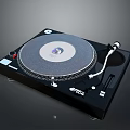 Modern Black Vinyl Turntable With Silver Platter And Tonearm For Music