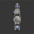 Futuristic Sci Fi Weapon With Metallic Structure Blue Glowing Elements And Optical Scope 3d model