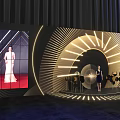 Modern Photo Spot Featuring LED Screen Curved Lighting Design And Robot Arm