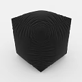 Black Pleated Ottoman with Soft Fabric for Modern Living Room Decor