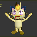 Animated Game Character With Yellow Head Black Ears White Body Open Arms Cheerful Expression