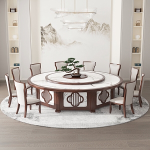 New Chinese Round Dining Table 3d model