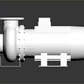 Shiny Silver Industrial Motor with Metal Housing Cooling Fins and Mounting Plates