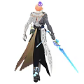Modern Game Character Li Bai Sword Shadows 3d model