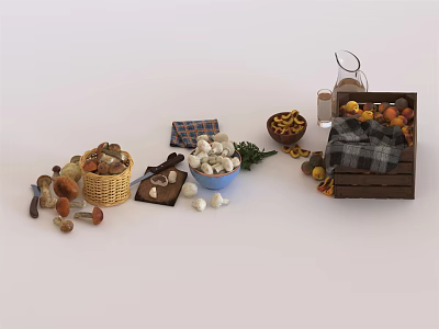Modern Food Mushroom Fruit 3d model Modern Food Mushroom Fruit 3d model