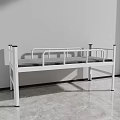 Modern Metal Bunk Bed With White Frame And Safety Rails For Bedroom