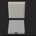 Two White Mattresses Featuring Diamond Quilted Design One Upright And Flat 3d model