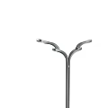 Modern Outdoor Light With Metal Lamp Post And Double Heads For Street Lighting