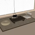 Modern Tatami Tea Table and Chair Balcony Tea Table and Chair 3d model